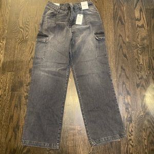 Forever 21 Black washed cargo jeans